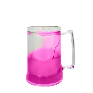 CANECA COM GEL CONGELANTE TRANSPARENTE 400ML GEL PINK