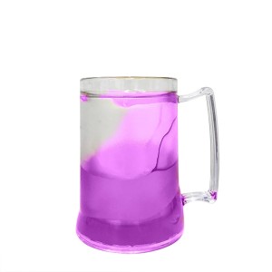 CANECA COM GEL CONGELANTE TRANSPARENTE 400ML GEL ROXO