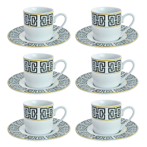 CONJUNTO DE 06 XÍCARAS PARA CAFÉ DE PORCELANA EGYPT 50ML - 8442