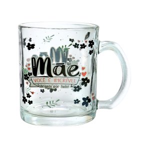 CANECA MÃE DE VIDRO COM FRASES 320ML - FBA06004-B