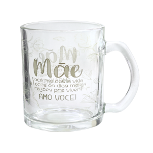 CANECA MÃE DE VIDRO COM FRASES 320ML - FBA06005-B
