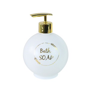 PORTA SABONETE LÍQUIDO REDONDO DE VIDRO 500ML - SXYZ5102-BR