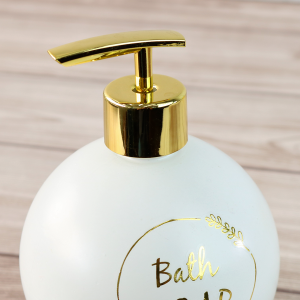 PORTA SABONETE LÍQUIDO REDONDO DE VIDRO 500ML - SXYZ5102-BR