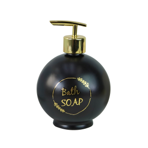 PORTA SABONETE LÍQUIDO REDONDO DE VIDRO 500ML - SXYZ5102-PT