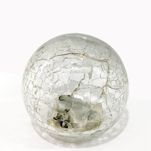 BOLA DECORATIVA DE VIDRO 10CM COM LUZ A 2 PILHA AA