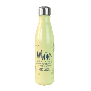 GARRAFA ISOTERMICA DE INOX MÃE VOCE ME DEU A VIDA 700ML - FBA06015-AM
