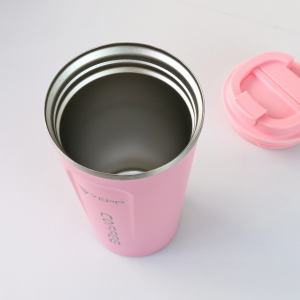 COPO ISOTÉRMICO DE AÇO INOX COM TAMPA PLÁSTICA 510ML  - YT2153-RS