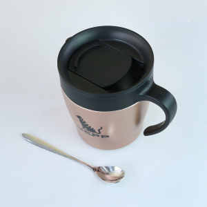 CANECA ISOTÉRMICA DE AÇO INOXIDAVEL COM COLHER 300ML - YT2183-GR