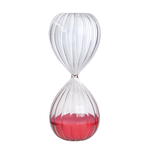 AMPULHETA CANELADA DE VIDRO 30 MINUTOS 8X20 CM  - 765161-VM