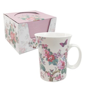 CANECA LINHA FLORES ROSAS 320ML