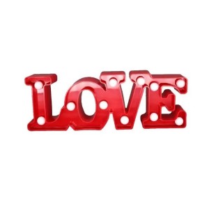 LUMINARIA LOVE DE PLASTICO 30X11X4CM VERMELHO - 92745-VM