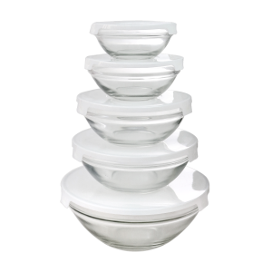 JOGO DE POTE DE VIDRO COM TAMPA 5PCS - VDA1303-BR