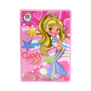 ESTOJO ESCOLAR COM INMETRO 24 PECAS MENINA MT24-ARCOIRIS