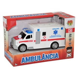 CARRO FRICÇÃO AMBULÂNCIA COM LUZ E SOM - DMT6164-BR