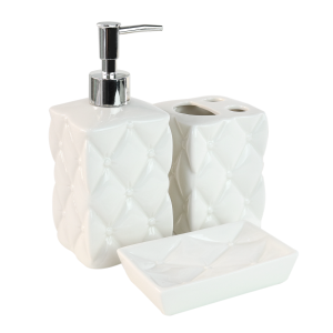 JOGO DE BANHEIRO DE PORCELANA COM 3 PEÇAS 450ML - SXHW5087