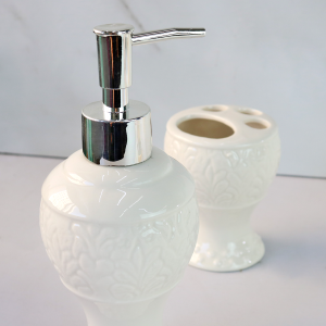 JOGO DE BANHEIRO DE PORCELANA COM 3 PEÇAS 250ML - SXHW5088