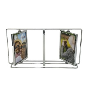 PORTA RETRATO METAL GIRATORIO TRIPLO PARA 6 FOTOS 10X15CM
