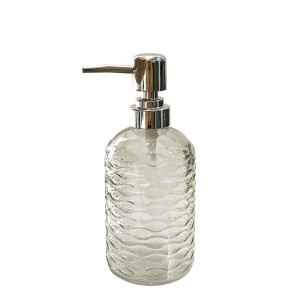 PORTA SABONETE LIQUIDO VIDRO TRANSPARENCIA AMARELO REDONDO 380ML