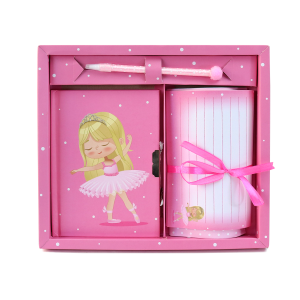 DIÁRIO INFANTIL PEQUENA BAILARINA COM CADEADO, CANETA, PAPEL CARTA E ENVELOPE - SXFS5413-B