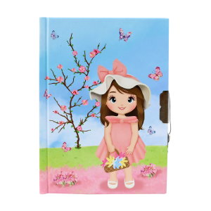 DIÁRIO INFANTIL PEQUENA CAMPONESA COM CADEADO E CANETA 11X15CM - SXFS5405-A