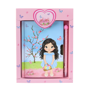 DIÁRIO INFANTIL PEQUENA CAMPONESA COM CADEADO E CANETA 11X15CM - SXFS5405-B