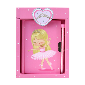 DIÁRIO INFANTIL PEQUENA BAILARINA COM CADEADO E CANETA 11X15CM - SXFS5411-B