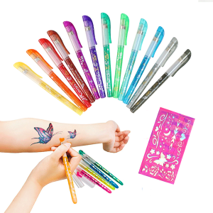 CANETA DIVERTIDA GEL PARA TATUAGEM COM 12 PEÇAS - 3771512