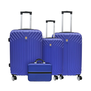 JOGO DE MALA AZUL MARINHO BARCELONA GOLD EM ABS COM 4 PEÇAS - BA432J00223