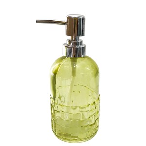 PORTA SABONETE LIQUIDO VIDRO REDONDO AMARELO 380ML