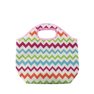 SACOLA TERMICA ESTAMPA ZIG ZAG 32 X 32 CM