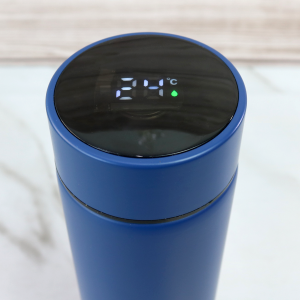 GARRAFA ISOTERMICA AÇO INOX COM INFUSOR E VISOR TOUCH EM LED 500ML - GDR0308-AZ