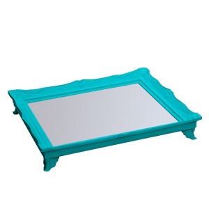 BANDEJA DE PLASTICO COM ESPELHO 25X30 CM TIFFANY - HU65882-TI