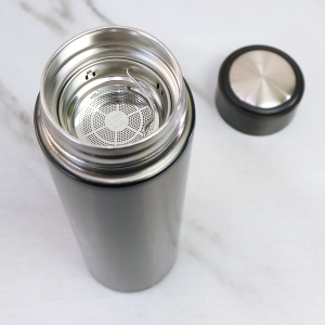 GARRAFA ISOTÉRMICA DE AÇO INOX COM INFUSOR 400ML - GDR0305-PT