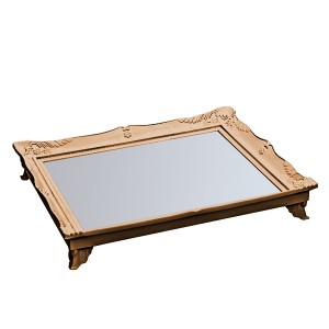 BANDEJA DE PLASTICO COM ESPELHO 25X30 CM COBRE  HU65883-CO