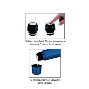 GARRAFA ISOTERMICA INOX AZUL 500 ML - CA12128-AZ
