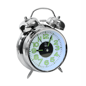 RELÓGIO DESPERTADOR DE MESA EM FERRO COM LUZ NOTURNA 16CM - SD668Y-BR