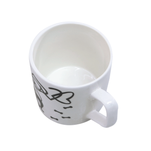 CANECA DE PORCELANA BRANCA COM ESTAMPA DE GATO 220ML - CA18009-A