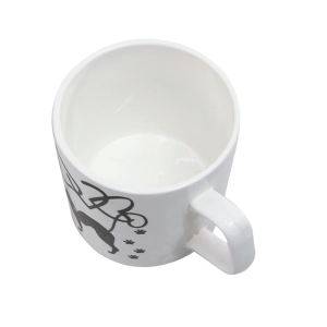 CANECA DE PORCELANA BRANCA COM ESTAMPA DE GATO 220ML - CA18009-B