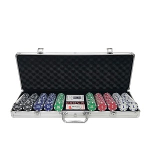 JOGO DE POKER 500 FICHAS NUMERADAS NA MALETA DE ALUMINIO