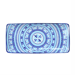 TRAVESSA RETANGULAR DE CERÂMICA ESTAMPADA 25X11,5X2CM - ZY033-I