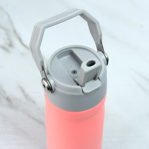 GARRAFA ISOTÉRMICA DUPLA CAMADA COM CANUDO 530ML - GDR0861-CORAL