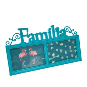 PORTA RETRATO DE PLASTICO DUPLO FAMILIA 10X15 AZUL