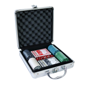 JOGO DE FICHAS PARA POKER NUMERADA NA MALETA 100 FICHAS - IM42059-G