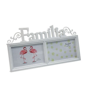PORTA RETRATO DE PLASTICO DUPLO FAMILIA 10X15 BRANCO