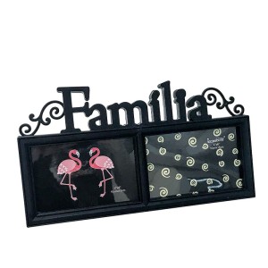 PORTA RETRATO DE PLASTICO DUPLO FAMILIA 10X15 PRETO