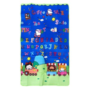 TAPETE INFANTIL 100% EPE 1X1,8 M ESTAMPA ALFABETO E ANIMAIS SACOLA TNT VERDE