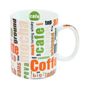 CANECA DE PORCELANA COM FRASES CAFÉ 390ML - CA18003-B