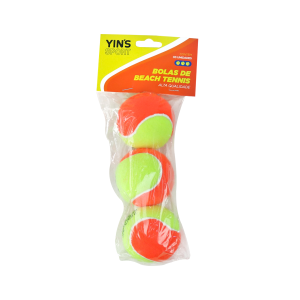 BOLAS DE BEACH TENNIS LARANJA/AMARELA COM 3 UNIDADES - YS37064
