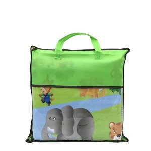 TAPETE INFANTIL 100% EPE 1 M 1,8 M ESTAMPA ABC BICHOS SACOLA TNT VERDE - 94007