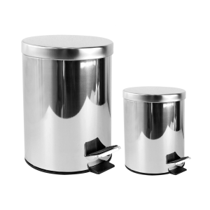KIT LIXEIRA DE INOX COM PEDAL 2 PÇS - CT0085